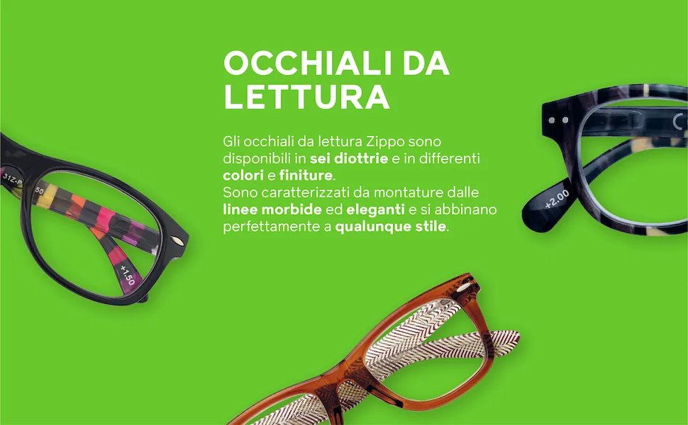 Zippo reading glasses made with a soft line frame ideal for men and women Colorful 2.5 x - 32 DE