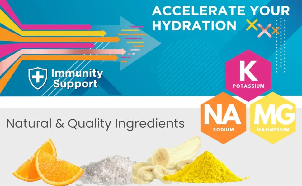 HydroMATE Electrolytes Powder Drink Mix Packets Hydration Accelerator Low Sugar Rapid Hangover Party Recovery Plus Vitamin C Variety Pack 30 Sticks 30 Count (Pack of 1) - product information 3