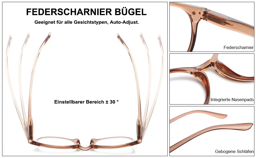 MAGIMODAC Women Computer Reading Class Blue Filter Light around Oval Reading Brille Computer Glasses With Lawy Reading Aid Visual Aid Transparent Dark Brown 0.0 Dioptries - lesebrille blaulichtfilter damen, lesebrille anti blaulicht damen