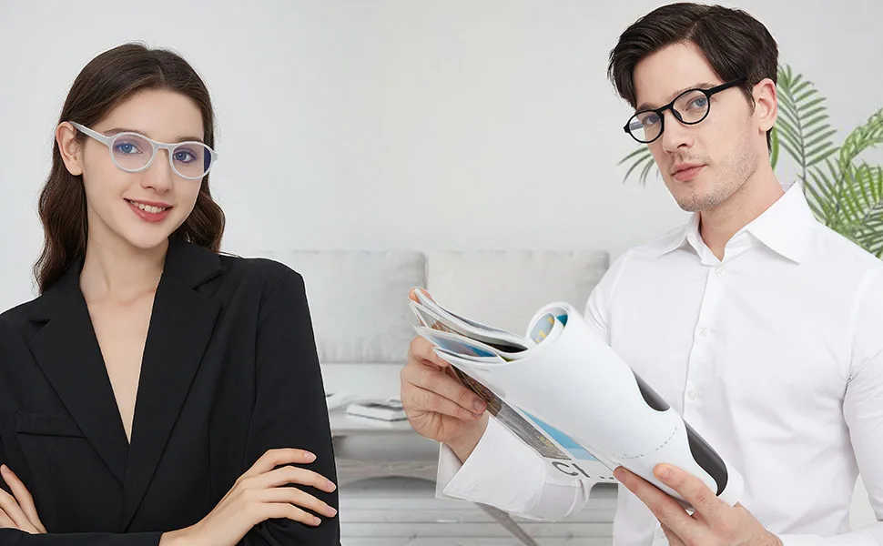 Suertree foldable reading glasses Blue light filter glasses optics portable anti-blue visual aid for women men reading aid with case 2.5x gray - Lesebrille