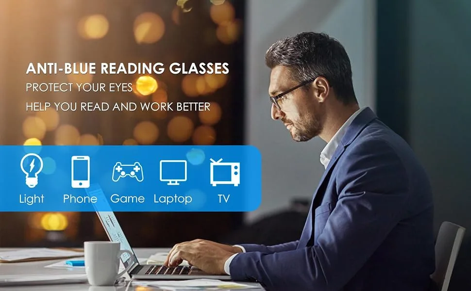 Interior 4-pack retro oversized blue light filter reading glasses for men and women square anti-blue computer glasses 4-pack mixed 3.0 x - product information 2