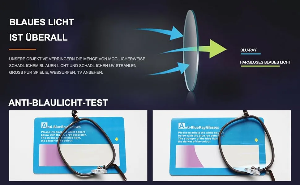Magimodac women computer glasses blue light filter glasses metal nerd anti blue light blue light glasses without longing gambling frame black - Damen Computerbrille Blaulichtfilter Brille Metall Nerd Anti Blaues Licht Blaulicht Brillen