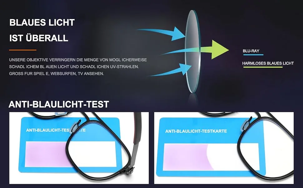 Magimodac metal blue light filter glasses women men computer glasses nerd anti blue light blue light glasses without longing thickness 072-bright black - Blaulichtfilter Brille Computerbrille Nerd Anti Blaues Licht Blaulicht Brillen ohne Sehnstärke