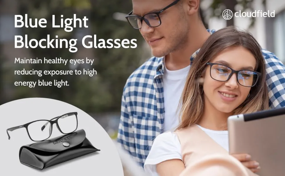 cloudfield Blue-Light Blocking Glasses for Men and Women - Anti Blue Ray Glasses for Gamers Black - lichtblock brille aigner sonnenbrille lichtfilter brille gamer blaufilter brille damen