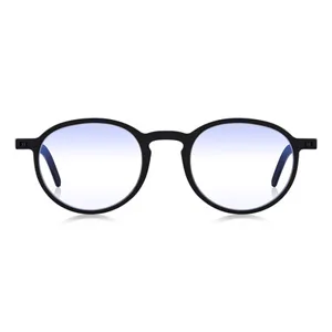 Read optics blue-light glasses for computers gaming and cell phones to avoid eye and headache flat foldable glasses with protective case +0.0 black / blue block lens / rond - Bequeme, flach zusammenklappbare, hochwertige runde Lesebrille