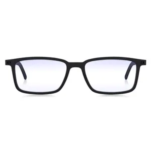Read optics blue-light glasses for computers gaming and cell phones to avoid eye and headache flat foldable glasses with protective case +0.0 black / blue block lens / rond - rechteckige leichte Lesebrille blue light block
