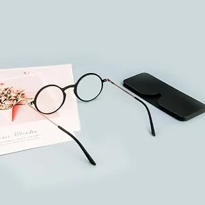 KoKoBin Ultra-thin ultra-light anti-blue light reading glasses with case portable anti-glare glasses blue 1 diopter - Damen- und Herrenlesebrille, runde Damenlesebrille, Lesebrille 2.0, Herren-Business-Lesebrille