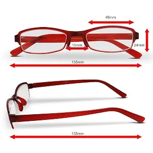 Re-gen 8 pieces slim style low profile plastic frame light rectangular adult reading glasses men black brown red 2.5 diopters - Lesebrille 1,5, Lesebrille 2,0, Lesebrille 2,5, Lesebrille 3,0, Herrenbrille