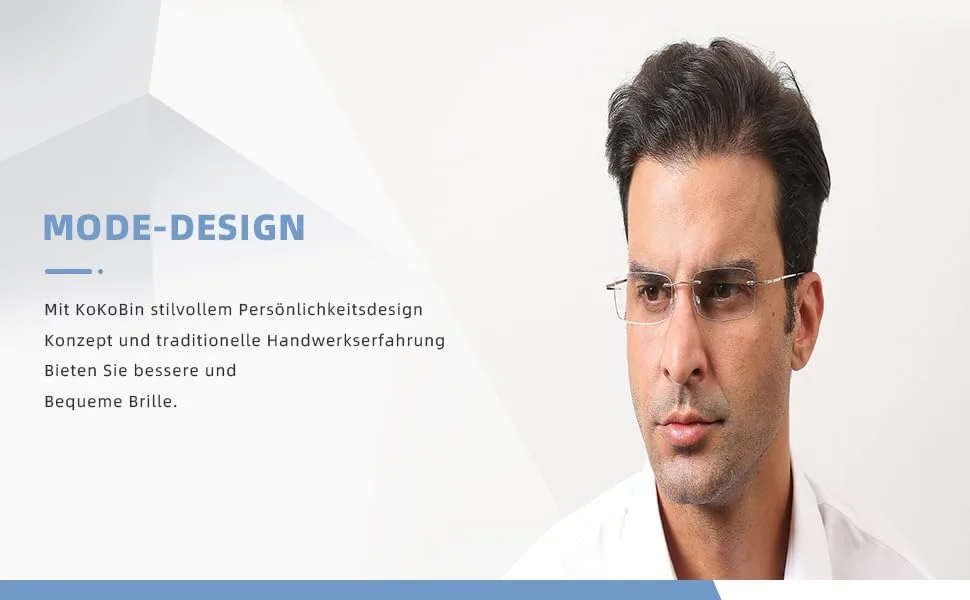 Rimless reading glasses super light titanium reading aid for women and men black +1.50 - Rahmenlose Lesebrille Ultraleichte Lesebrille
