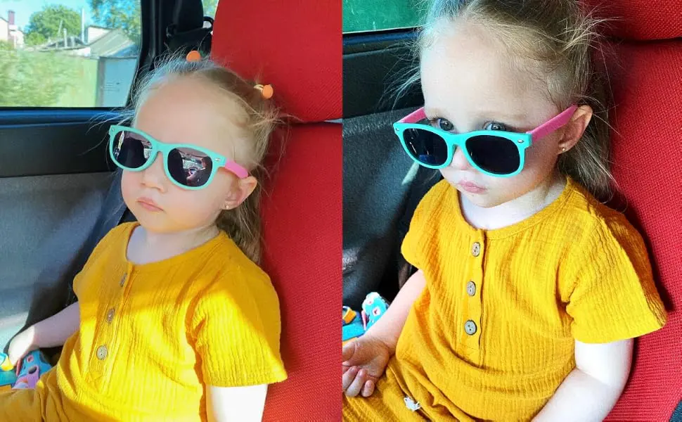 YAMEIZE Child Cute Anti Blue Light Glass Rubber Flexible Glasses for Boys Girls Age 3-10 Blue Yellow Grey - product information 2