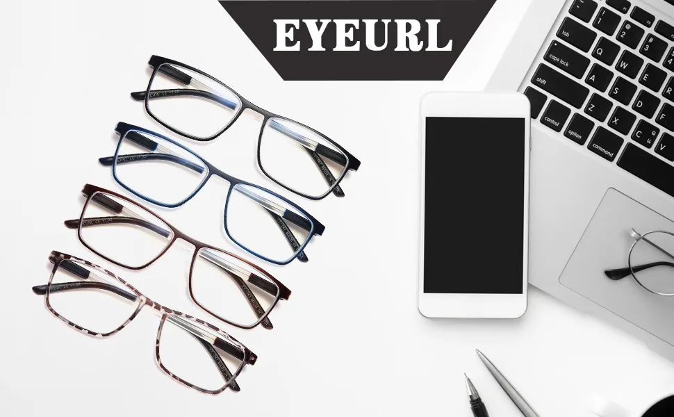 Eyeurl 4 pieces Reading glasses Blue light filter glasses for women and men computer/cell phone blue light blocks readers glasses 4 pieces 2.0 x - product information 2