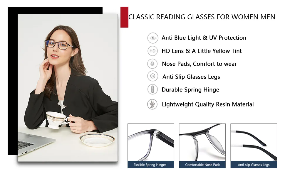 Eyeurl 4 pieces Reading glasses Blue light filter glasses for women and men computer/cell phone blue light blocks readers glasses 4 pieces 2.0 x - product information 5