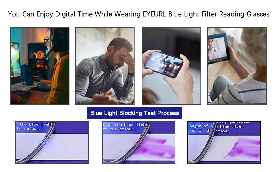 Eyeurl 4 pieces Reading glasses Blue light filter glasses for women and men computer/cell phone blue light blocks readers glasses 4 pieces 2.0 x - product information 6