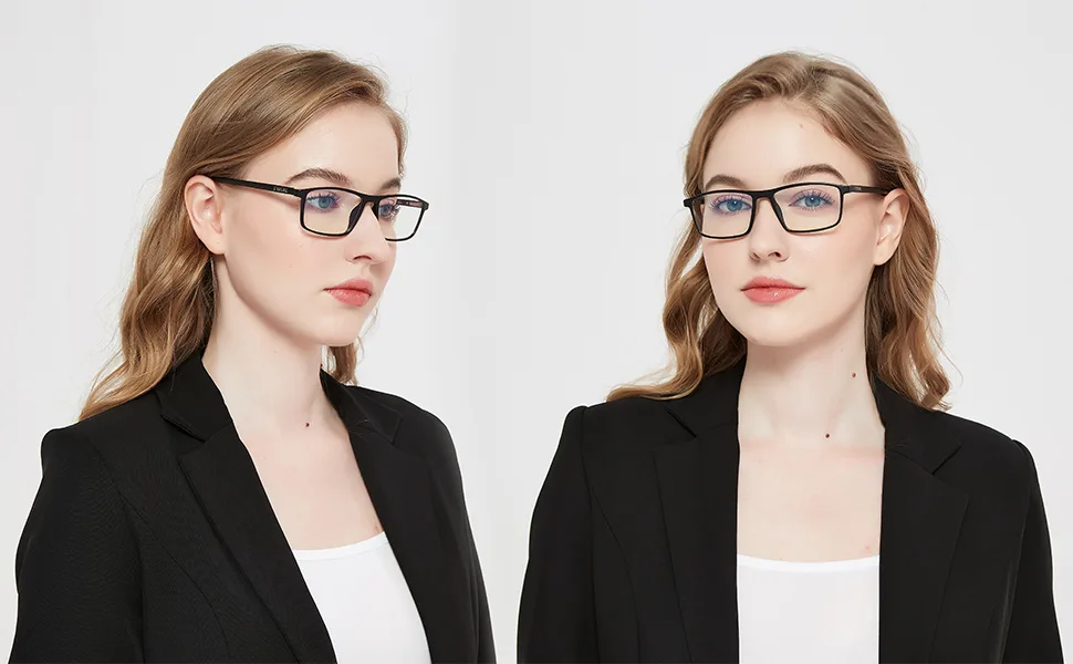Eyeurl 2 Pack reading glasses for women men blue light blocking glasses-computer reader light frame with spring hinge anti-blue reading glasses Rectangular reading help glasses with spring hinges black brown 1.5 x - EYEURL 2er-Pack Lesebrillen