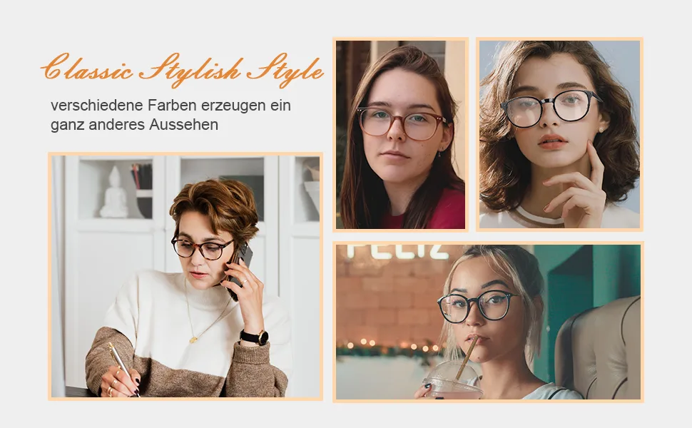 SKYWAY 4 Pack Reading Glasses Round Men Women Lightweight Spring Hinge Glasses Reading Aid with Blue Light Filter 4 Mixed Colors 2.5 Diopters - lesebrille damen