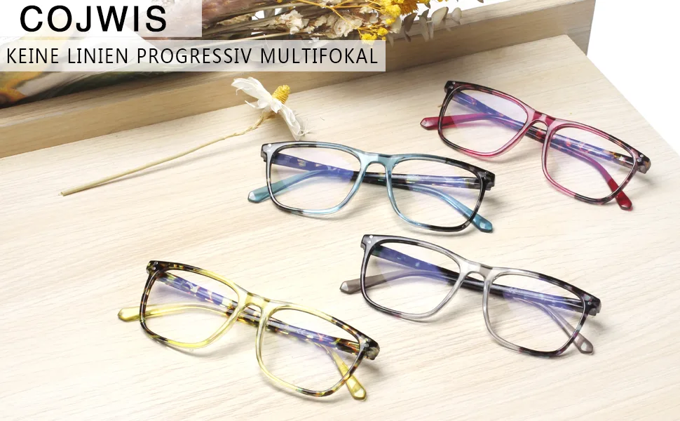 COJWIS 4 Pack Progressive Multifocal Reading Classes Men Men Blue Light Filter Glasses Party glasses Computer glasses Reading Help Blue Light Blass 4 Color 2.5 X - Reading Eyes Frauen Anti-Blaulicht-Brille Multi-Focal-Brille