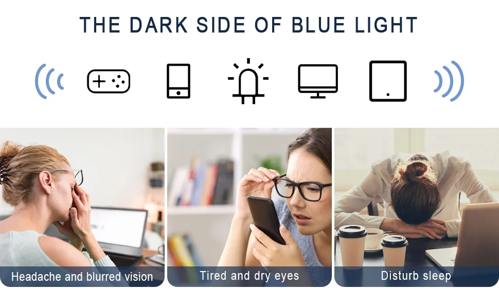 DUCO blue light filter glasses women men super light screen glasses blue filter anti-fatigue computer glasses UV protection 2144 gray - Blaulichtfilter Brille Herren Damen,Brille Ohne Stärke Herren Schutz UV
