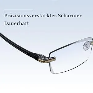 LUFF Reading Glasses HD Anti-Blue Diamond Cut Edge Frameless Reading Glasses Blue 1.5x - Blaulicht-Lesebrille