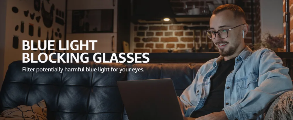 SIPHEW Unisex Blue Light Filter Glasses Computer Glasses to Block UV Headache Blue Light Without Prescription Gaming Glasses Tor Yellow - product information 2