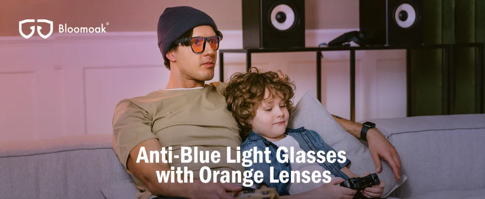 BloomoAK-99 % blue light-blocking glasses gaming gaming-free-free-anti-fatigue suitable for screens games television orange-99 %-square matt black (hinge upgrade) rectangular - blaulichtfilter brille herren