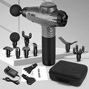 TOLOCO Massage Gun, Upgrade Percussion Muscle Massage Gun for Athletes, Handheld Deep Tissue Massager Gun, Carbon Carbon Black - massage gun