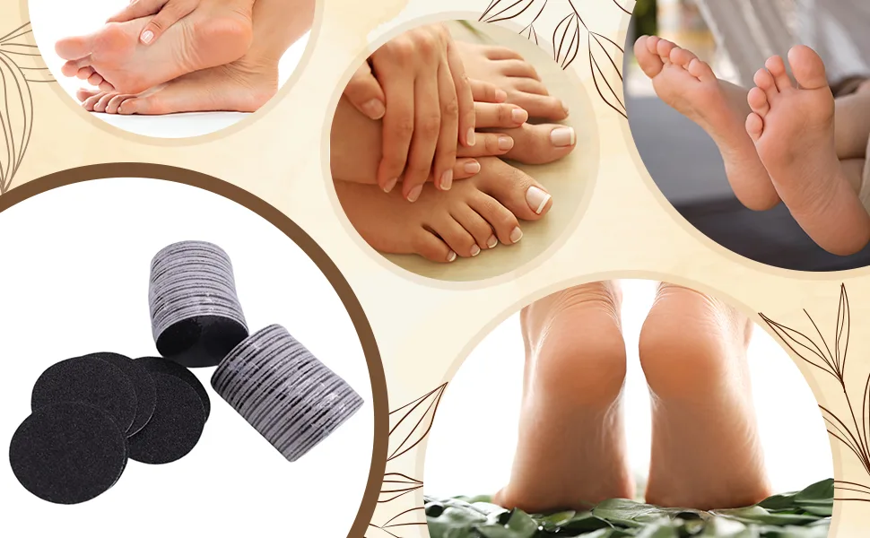 Perfeclan 120PCs Replacement Sandpaper Discs Pad Callus Removal Pedicure Foot File Tools Accessories for Electric Foot File 80 Grob+180 Fine - Feet Grinder Schleifpapier