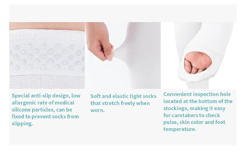 Compression stockings thigh -high compression socks white hose compression stockings prevent leg edema from breathable compression stockings for varicose veins swelling edema (XL) - product information 10