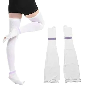 Compression stockings thigh -high compression socks white hose compression stockings prevent leg edema from breathable compression stockings for varicose veins swelling edema (XL) - product information 4