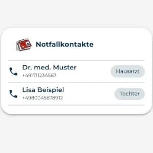 2 In 1 original emergency card emergency pass & digital emergency side for people with or without previous illnesses!Health data & emergency contact.Developed with emergency doctors!Apo.com - Kontakte