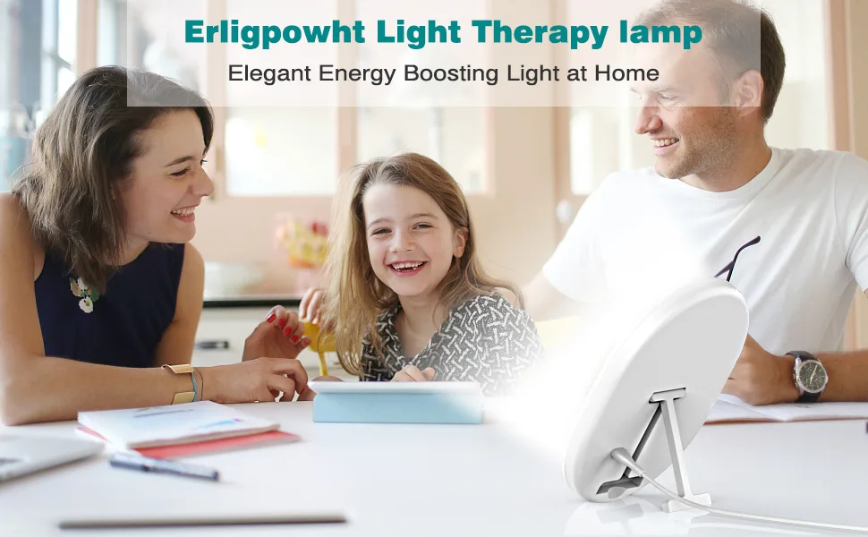 Light Therapy Lamp, UV-Free 10000 Lux Therapy Light, Touch Control with 3 Adjustable Brightness Levels and 4 Timer Function, Large Light Surface 90° Rotatable Stand, Compact Size for Home/Office Use - light therapy lamp