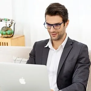 Blue Light Blocking Computer Gaming Glasses 2Pack Anti Glare Eyestrain Men/Women Black and Clear - BLUE LIGHT