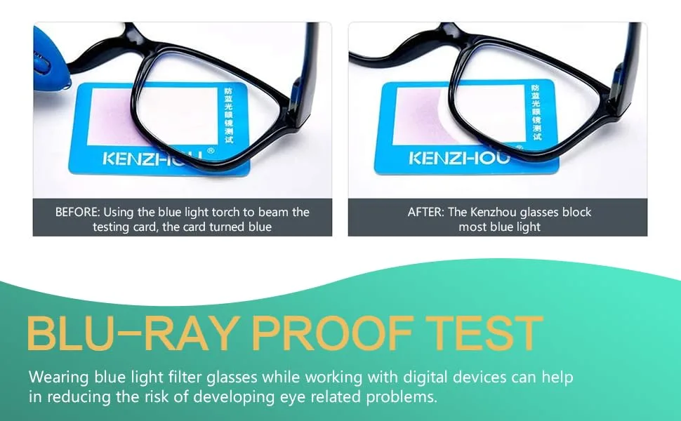 Blue Light Blocking Computer Gaming Glasses 2Pack Anti Glare Eyestrain Men/Women Black and Clear - product information 8