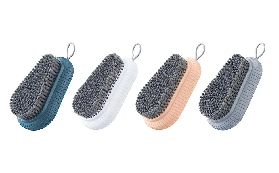 FACYNDE needle cleaning brush fashionable fingernail peeling brush with loop practical fingernail brush cleaning pedicure tool for men and women gray - Nagelbürste