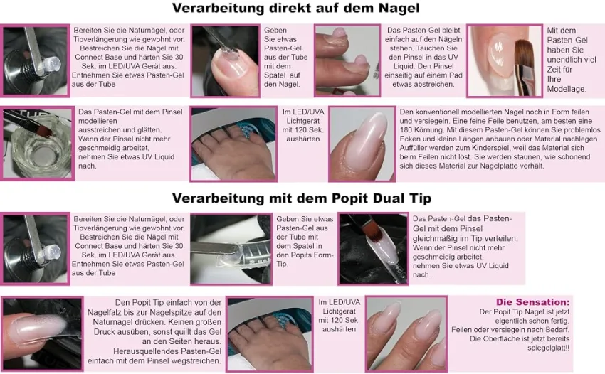 HN Hollywood nails PolyPlast Duo Form Tips - Verarbeitungs-Anleitung Polyplast Tube Gel