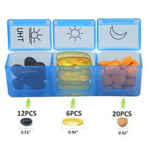 Weekly Pill Organizer 3 Times a Day, Travel Friendly Pill Box 7 Day with Large Compartments and Sturdy Design, Portable Medication Reminder for Vitamins/Fish Oils/Supplements Rainbow - pill organizer 3 times a day
