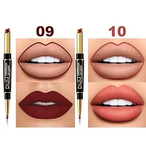 Tylyworth long-lasting matter lip liner double-sided lipstick set matt lipstick with lipstick lip-make-up cosmetics waterproof non-stick cups - DOUBLE HEAD LIPLINER