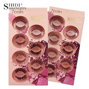 Shidishangpin 7 pairs false eyelashes eyelash 3D natural eyelashes eyelash extension soft handmade eyelashes make-up thick long multi-layered false eyelashes # Friday # 05 - 3D-Effekt falsche Wimpern