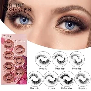 Shidishangpin 7 pairs false eyelashes eyelash 3D natural eyelashes eyelash extension soft handmade eyelashes make-up thick long multi-layered false eyelashes # Friday # 05 - Weiche handgemachte Wimper-Verfassung