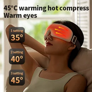 Eye massage device with warm compression and vibration massage supports Bluetooth connectivity play your favorite music relieve your eyes fatigue promote sleep (white) - product information 4
