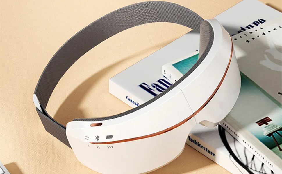 Eye massage device with warm compression and vibration massage supports Bluetooth connectivity play your favorite music relieve your eyes fatigue promote sleep (white) - product information 7
