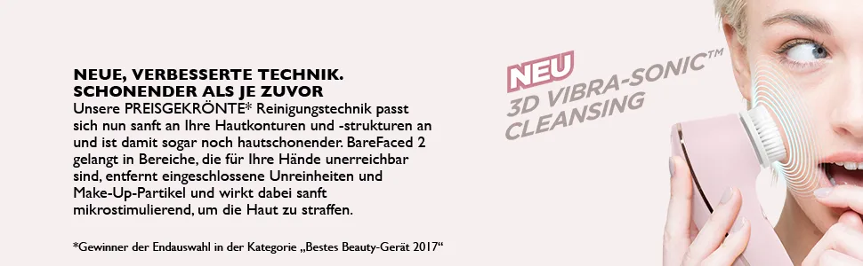 Magnitone London BareFaced 2 Vibra-Sonic Cleansing Brush for Daily Facial Cleansing - Pink - second banner