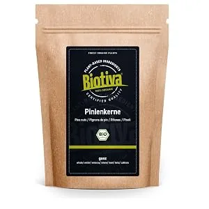 Pine nuts Bio 1kg (2x500g) - pine nuts made of controlled cultivation - filled and certified in Germany - Biotiva - Pinienkerne
