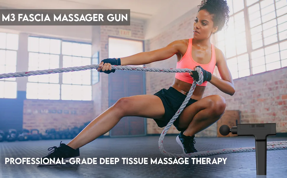 Massage Gun, Handheld Electric Body Muscle Massager Deep Tissue, , High Intensity Vibration Percussion Massage Device with 10 Changeable Heads & 20 Speed - massage gun