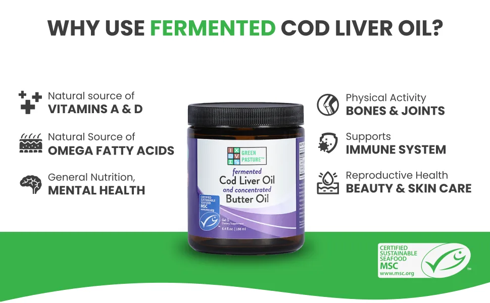 Green Pasture Fermented Cod Liver Oil and Concentrated Butter Oil | 180 ml (Chocolate) - Warum fermentiertes Lebertran verwenden?