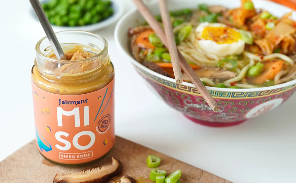 Fairment Organic Miso "Shiro Koshi" - Unpasteurized miso paste in a glass jar 200g (1 jar) authentically fermented according to a Japanese recipe - product information 2