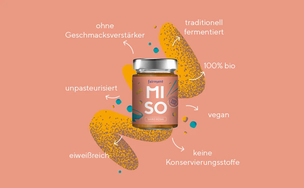 Fairment Organic Miso "Shiro Koshi" - Unpasteurized miso paste in a glass jar 200g (1 jar) authentically fermented according to a Japanese recipe - product information 3