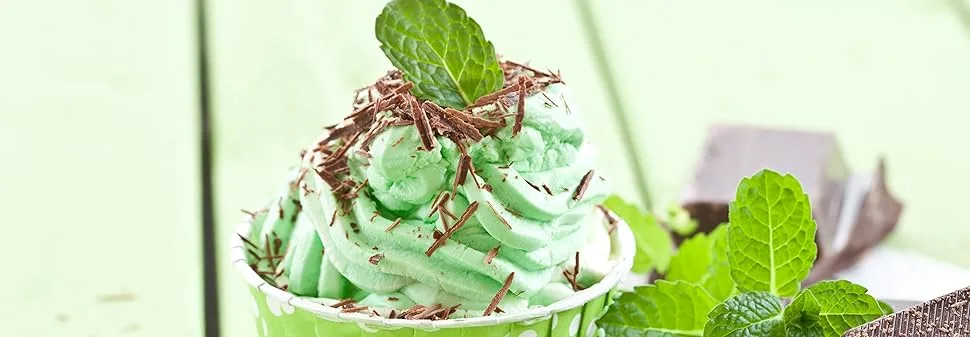 Peppermint ice cream trap for refreshing delicious ice cream also for refining desserts drinks chocolates cake creams and much more Content 250 g pepfermint - Pfefferminz Eis