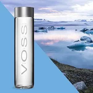 Voss Water Sparkling 375 ml natural carbonated mineral water pack of 24 (disposable 24 x 375 ml) - Voss