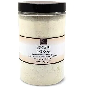 Coconut ice cap (pulverized) for delicious aromatic ice cream also to refine delicious desserts drinks chocolates cakes and much more content 250 g - Kokos Eispaste