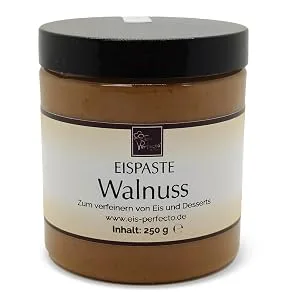 Walnut-Eispassen Without artificial aroma fabrics 100% walnut to refine delicious ice cream desserts drinks chocolates tarts and much more.Content 250 g - Wallnuss Eispaste